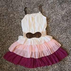 Kawaii Creme Tiered Ruffled Party Dress